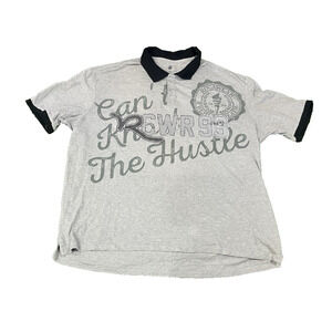 Rocawear Can't Knock The Hustle Y2K Mens Polo Hip Hop SZ 4XB